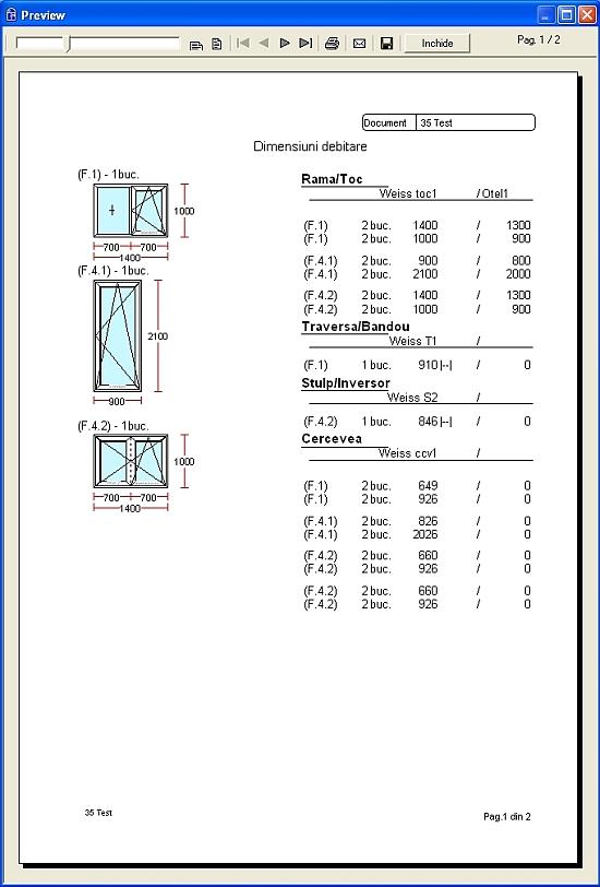 Dimensiuni debitare simple redim